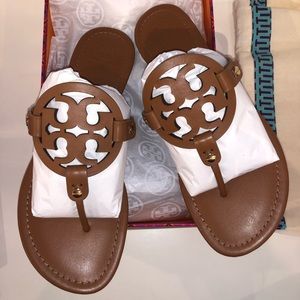 Brand New Tory Burch Miller Calf Leather Sandals